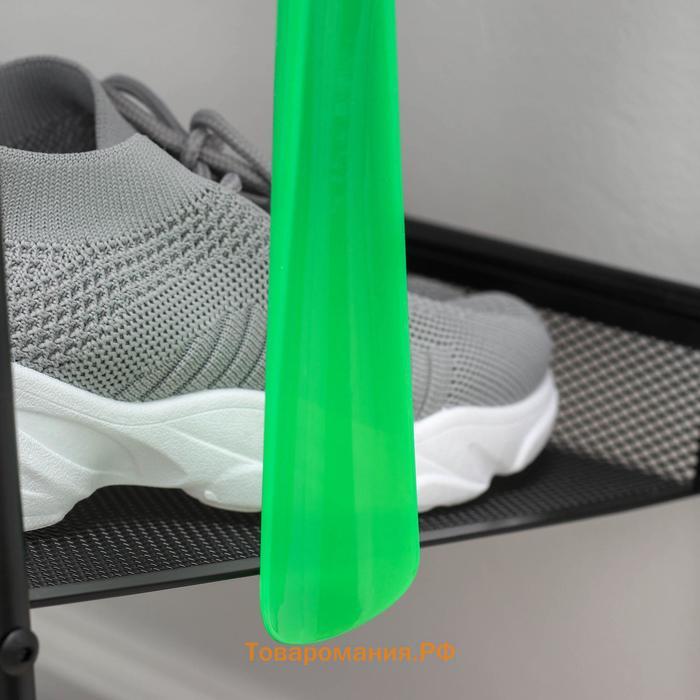 Ложка для обуви, 30×4 см, 17,4 см, цвет зелёный