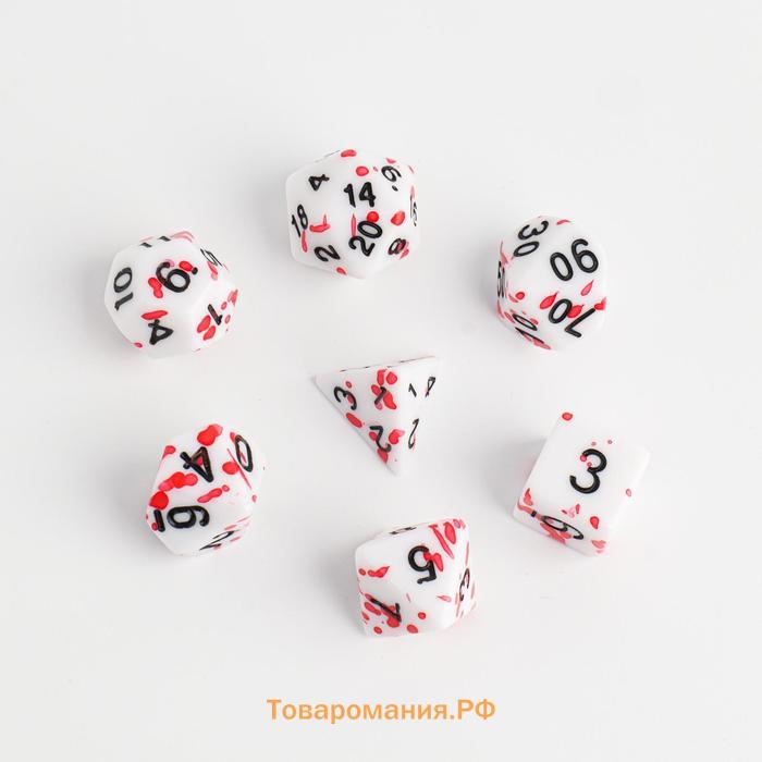 Кости игральные, дайсы для  D&D (Dungeons and Dragons, ДнД), серия: D&D, "Капля", 7 шт