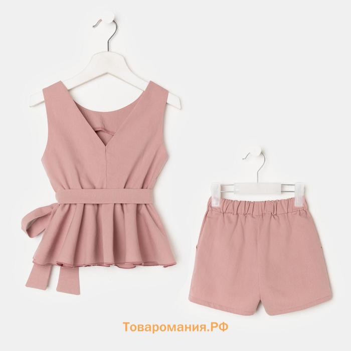 Комплект для девочки (топ и шорты) KAFTAN, размер 32 (110-116 см), розовый