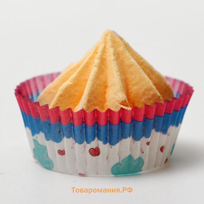 Форма бумажная для выпекания, голубой, 3.5×2 см