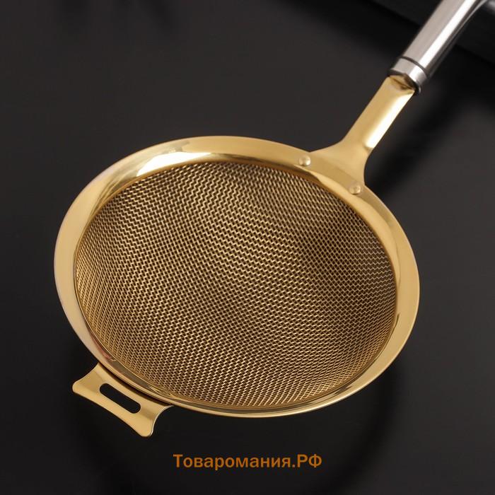 Сито для просеивания Magistro Arti gold, 6×16×35 см, золотистая