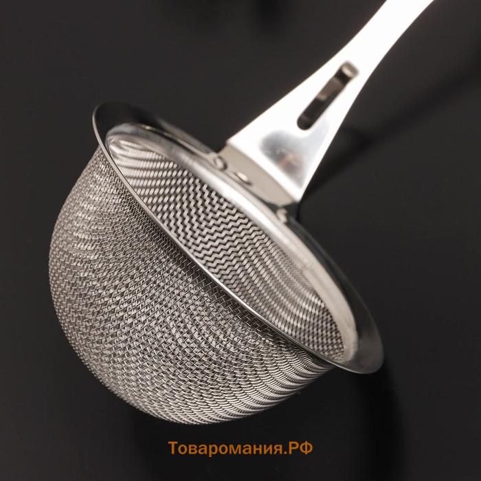 Сито-дуршлаг Magistro Arti, d=12 см, с фиксатором, серебристое