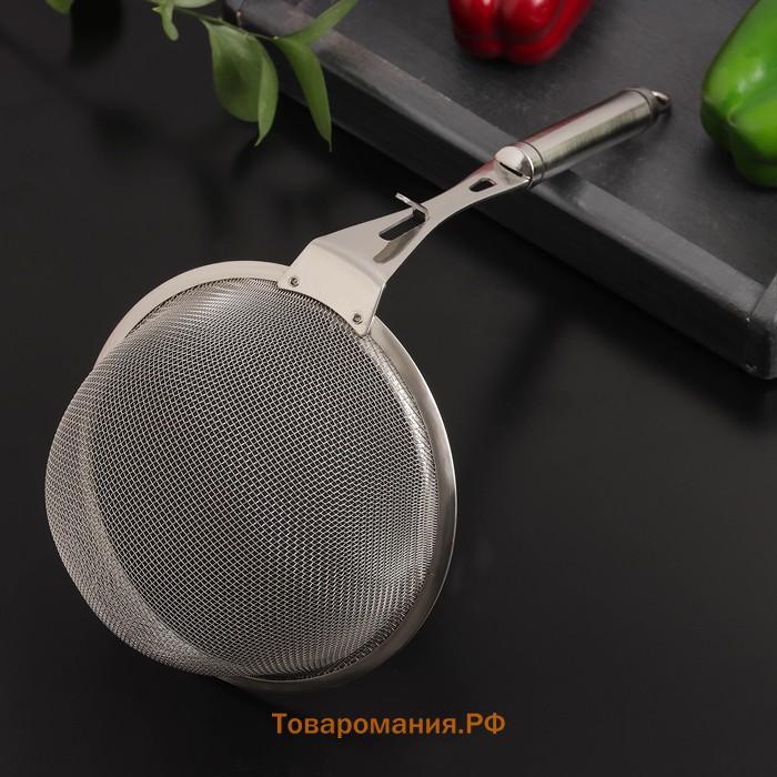 Сито-дуршлаг Magistro Arti, d=16 см, с фиксатором, серебристое