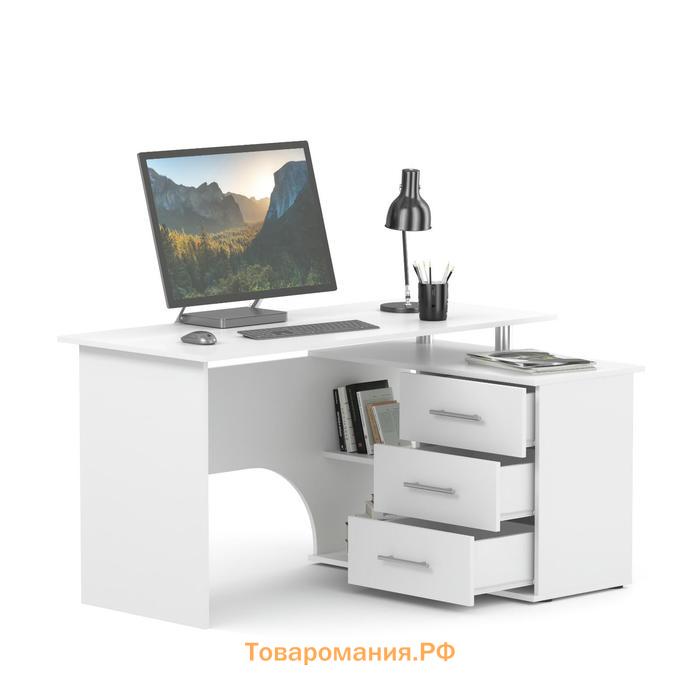 Компьютерный стол «КСТ-09», 1350×935×744 мм, угловой, угол правый, цвет белый