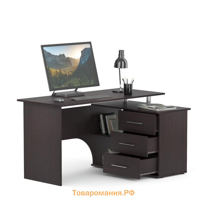Компьютерный стол «КСТ-09», 1350×935×744 мм, угловой, угол правый, цвет венге