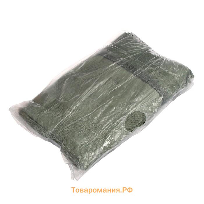 Брезент огнеупорный, 4×2 м, плотность 400 г/м², люверсы шаг 1 м, зелёный