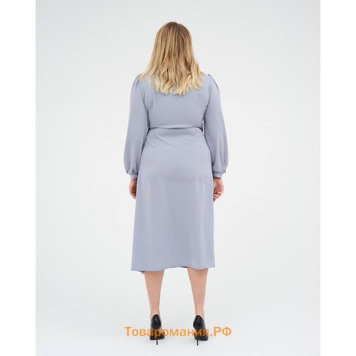 Платье женское MIST, plus-size,  р.54, серо-голубой