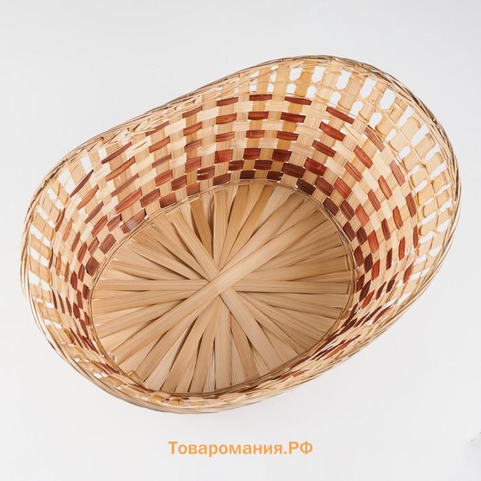 Корзина-конфетница плетёная «Ладья», большая, 47×33×22 см, бамбук