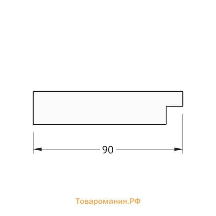 Зеркало с гравировкой в багетной раме, чеканка серебряная 90 мм, 86x86 см