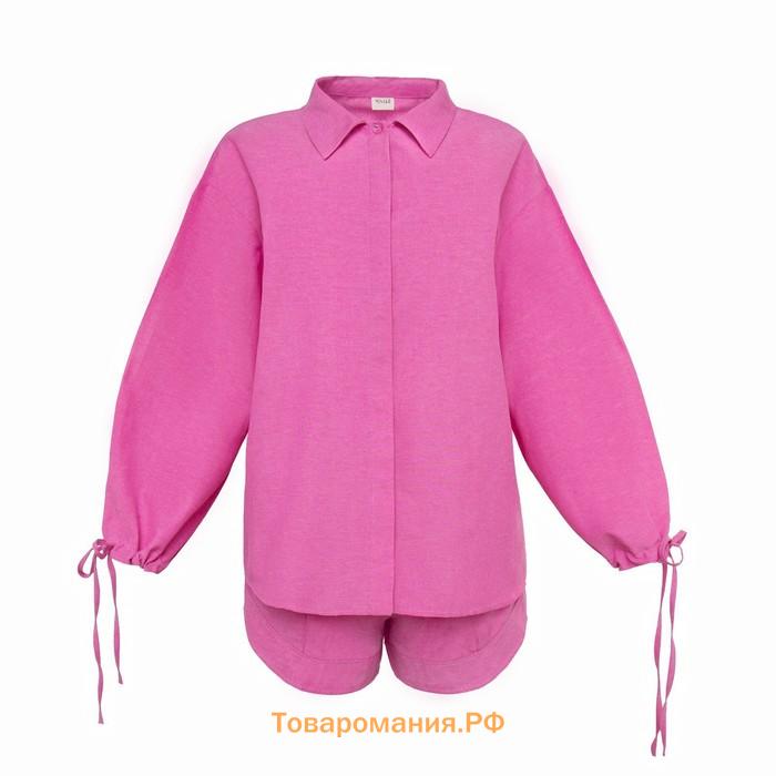 Костюм женский (рубашка, шорты) MINAKU: Casual Collection цвет розовый, размер 44