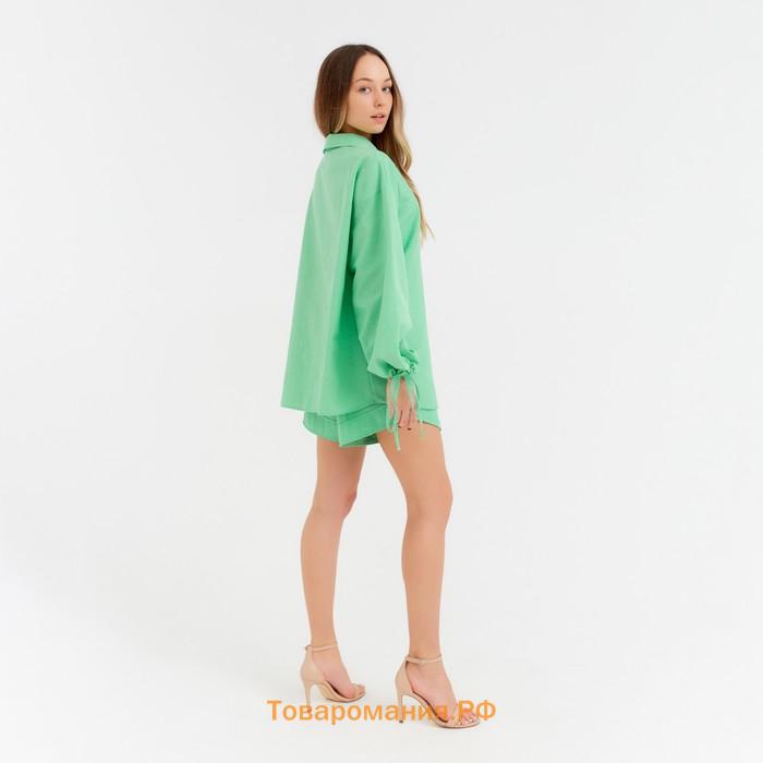 Костюм женский (блузка, шорты) MINAKU: Casual Collection цвет зелёный, размер 44