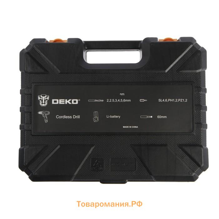 Дрель-шуруповерт DEKO GCD12DU3 SET3, 12 В, 2х1.5 Ач,  Li-lon, 32 Нм + оснастка 13 пр.