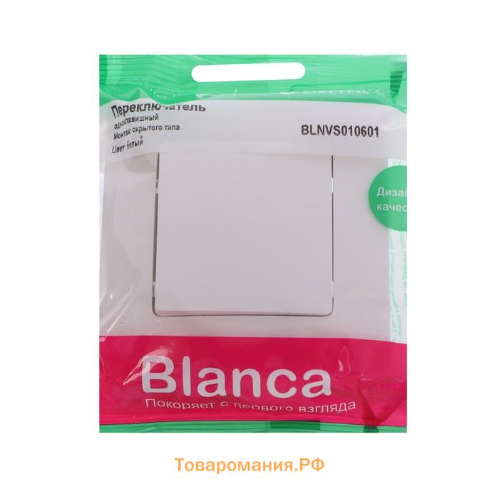 Переключатель проходной SE Blanca, 10 А, 1 клавиша, IP20, скрытый, белый, BLNVS010601