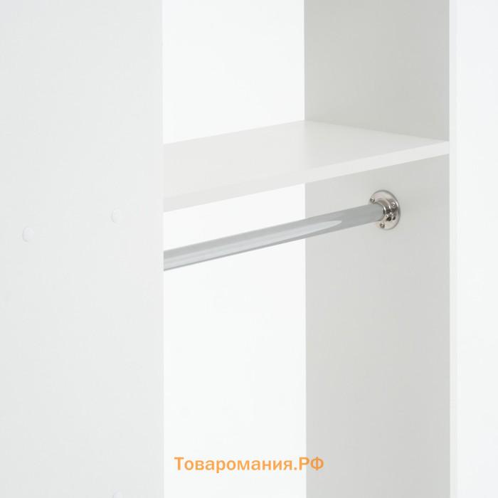 Вешалка напольная с полками Клик Мебель «Пассаж», 800×250×1460 мм, белая