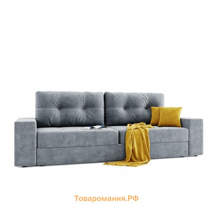 Прямой диван «Талисман 1», механизм пантограф, велюр, цвет селфи 15 / селфи 08