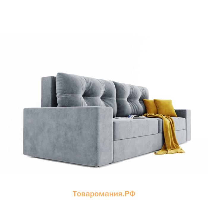 Прямой диван «Талисман 1», механизм пантограф, велюр, цвет селфи 15 / селфи 08