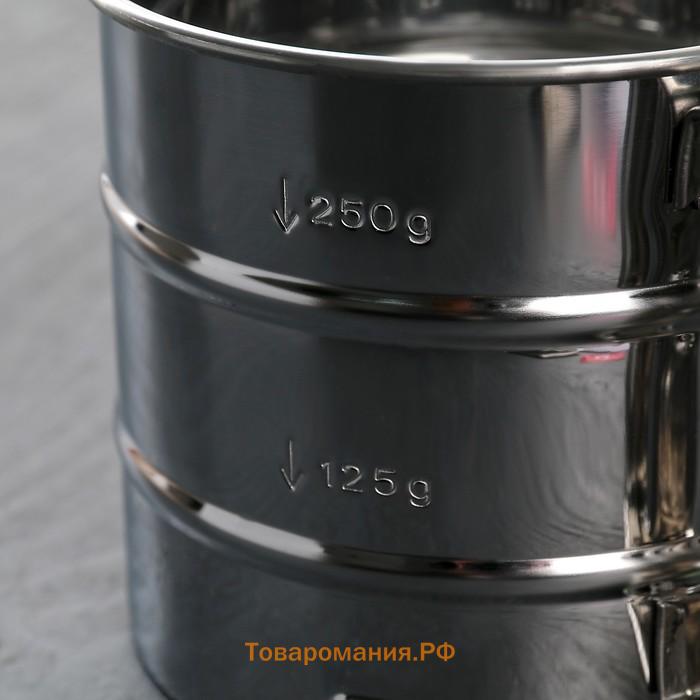 Просеиватель для муки , 375 мл, серебристый