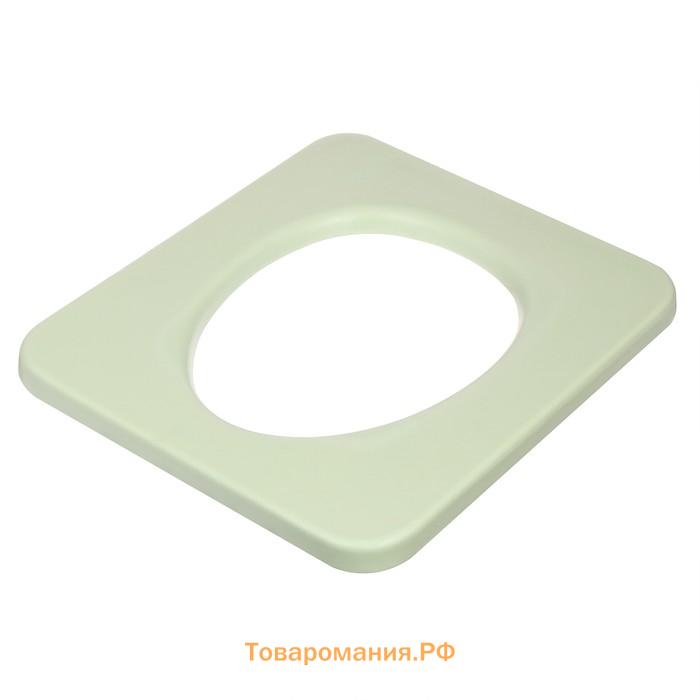 Сиденье для уличного туалета, 43×38 см, пенополиуретан, с крышкой, зелёное