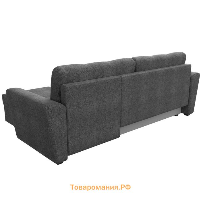 Угловой диван «Амстердам лайт», еврокнижка, правый угол, рогожка, цвет серый