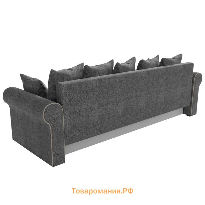 Прямой диван «Рейн», механизм еврокнижка, рогожка, цвет серый / кант бежевый
