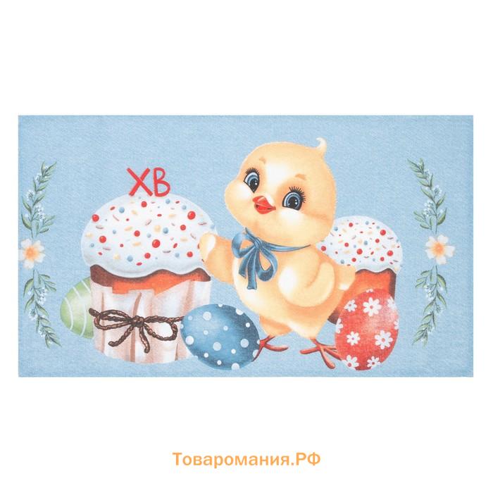Полотенце  "Цыплёнок и куличи" 35х60 см, 100% хл, рогожка 164 г/м2