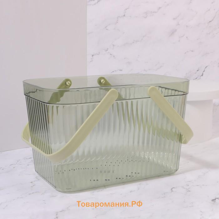 Органайзер для хранения, корзинка с ручками, 1 секция, 27×17×16.5 см, МИКС