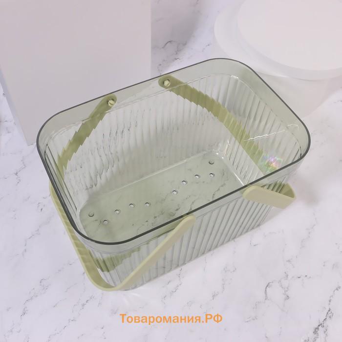 Органайзер для хранения, корзинка с ручками, 1 секция, 27×17×16.5 см, МИКС