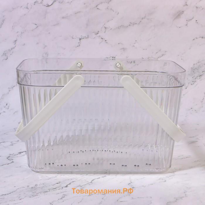 Органайзер для хранения, корзинка с ручками, 1 секция, 27×17×16.5 см, МИКС