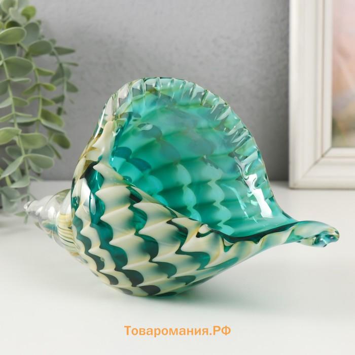 Фигурка стекло «Раковина с узором волн», под муранское стекло, 21×9×12 см