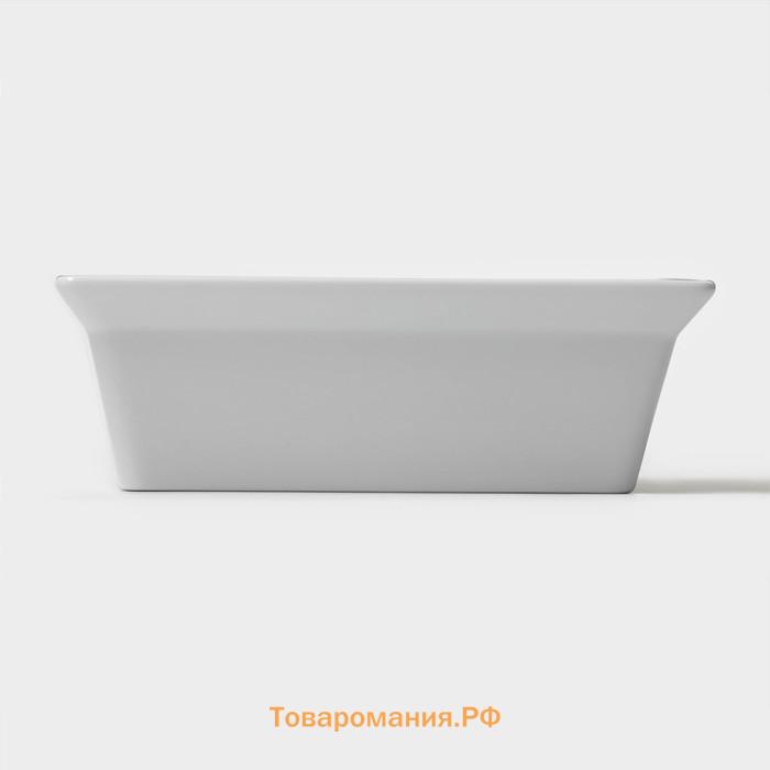 Форма для выпечки Magistro White gloss, 700 мл, 17.5×13.5×5.5 см, жаропрочный фарфор, белая