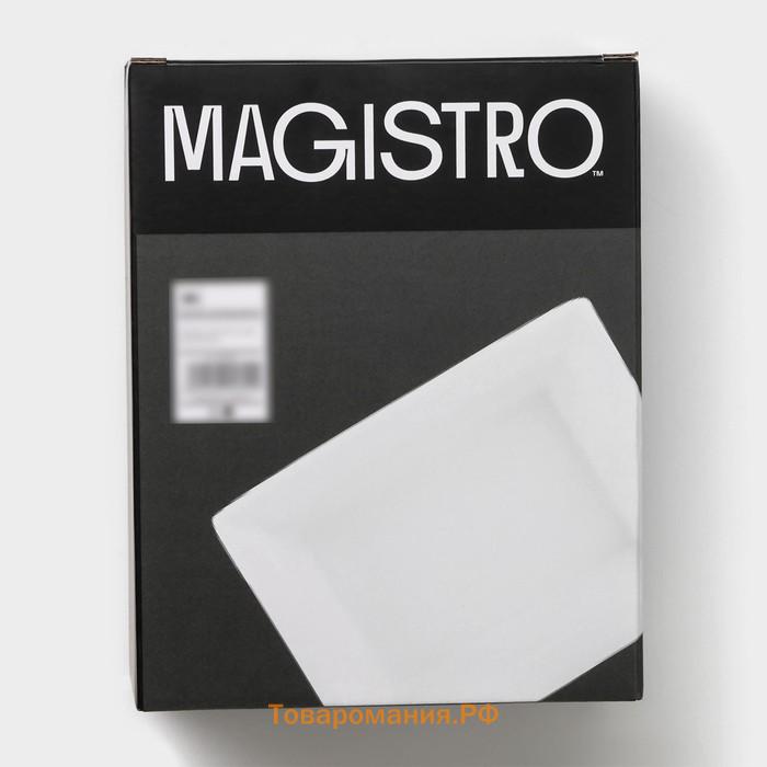 Форма для выпечки Magistro White gloss, 700 мл, 17.5×13.5×5.5 см, жаропрочный фарфор, белая