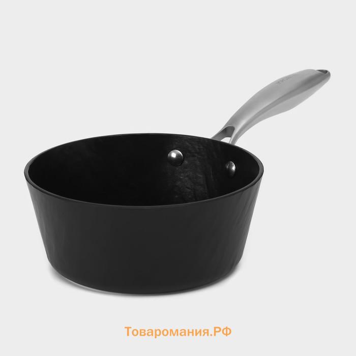 Ковш из алюминия Magistro «Rock Stone», 1.5 л, d=18 см, h=8 см, с крышкой, антипригарное покрытие, индукция