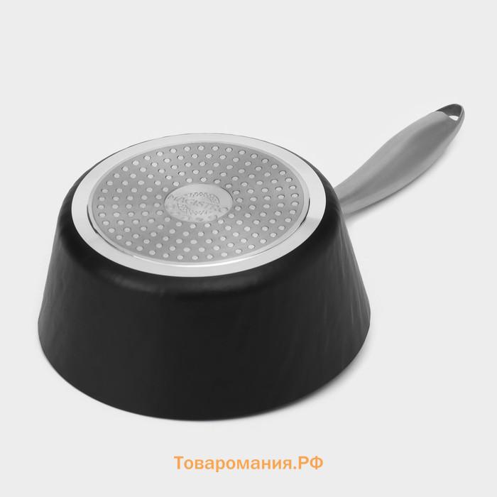 Ковш из алюминия Magistro «Rock Stone», 1.5 л, d=18 см, h=8 см, с крышкой, антипригарное покрытие, индукция