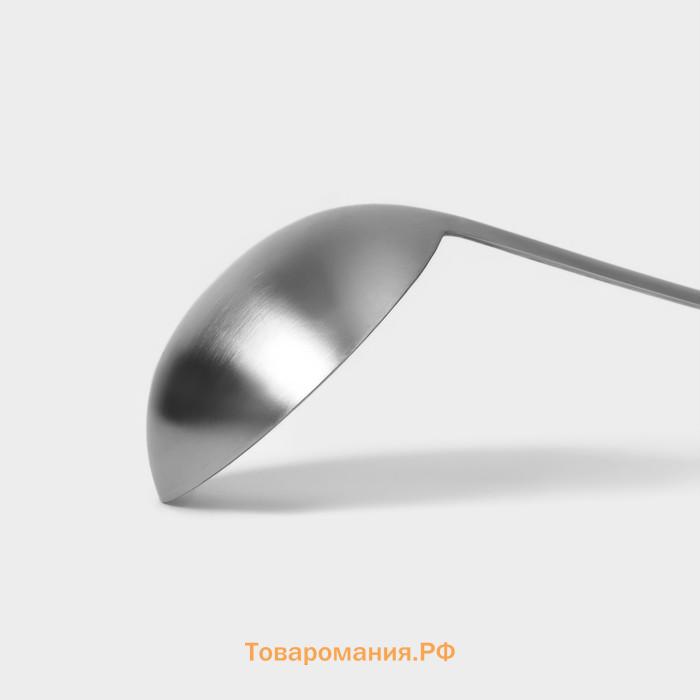 Половник с отделителем жира , 8.5 см, нержавеющая сталь, серебристый