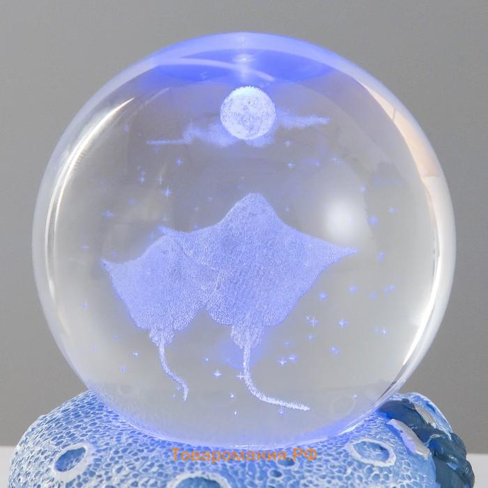 Фигурка светящаяся RISALUX «Скаты», LED-ночник, 1 Вт, USB, 6×6×8см