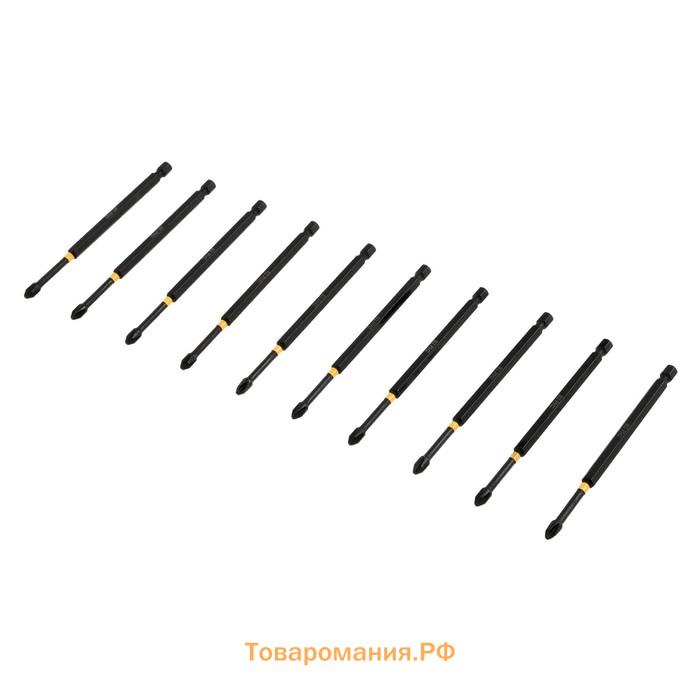 Бита ТУНДРА ПРОФИ, Torsion, сталь S2, PH2 х 127 мм, пластиковый кейс по 10 шт.