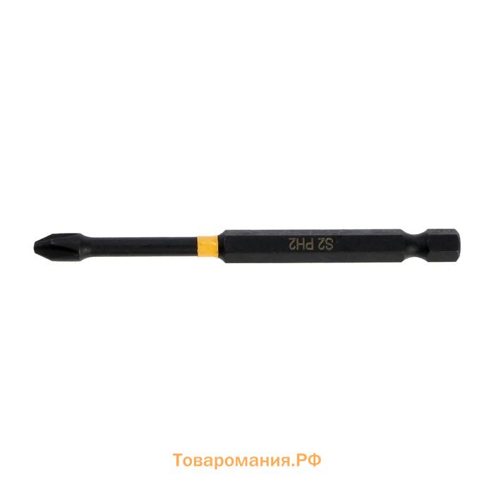 Бита ТУНДРА ПРОФИ, Torsion, сталь S2, PH2 х 90 мм, пвх-чехол