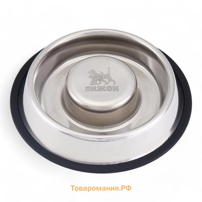 Миска "Медленное кормление" на нескользящей основе, 450 мл
