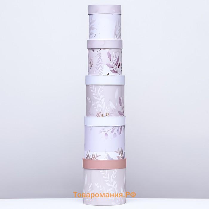 Набор круглых коробок 5 в 1 «Умиротверение» ,19.5 × 19.5 - 14×14 см