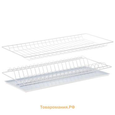 Сушилка для посуды с поддоном для шкафа 60 см, 56.5×25.6 см, белая