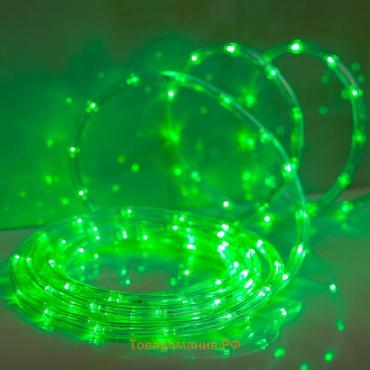 Световой шнур Lighting, 10 мм, IP65, 20 м, 24 LED/м, 220 В, 8 режимов, свечение зелёное