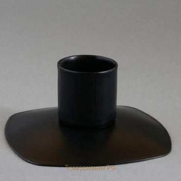 Подсвечник "Квадрат" металл на 1 свечу, 7х3 см, чёрный муар