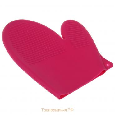 Рукавица для горячего «Ребрис», силикон, 22×17 см, цвет розовый