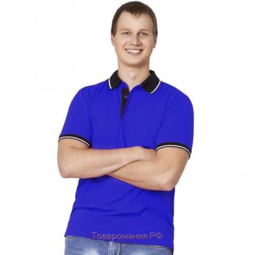 Рубашка мужская, размер 54, цвет синий/чёрный