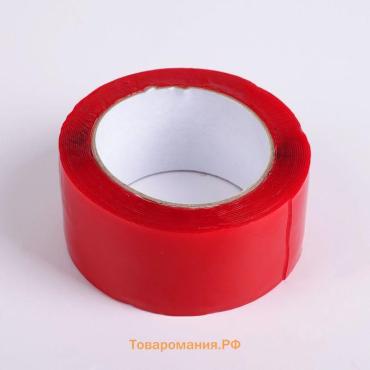 Клейкая лента TORSO, прозрачная, двусторонняя, акриловая, 50 мм × 5 м