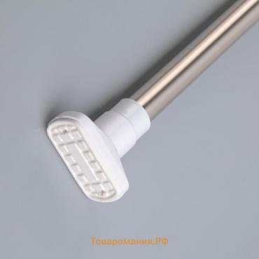 Карниз для ванной , телескопический, d=3.5 см, 90-160 см, усиленный, серый