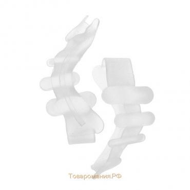Корректоры - разделители для пальцев ног, 4 разделителя, силиконовые, 10 × 4 см, пара, цвет белый