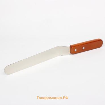 Кондитерская лопатка - палетка, изогнутая, 31.5 см, рабочая часть 19.5 см, коричневая
