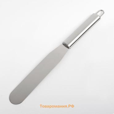 Кондитерская лопатка - палетка прямая , 27×3 см, рабочая часть 15 см, серебристая