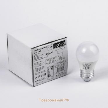 Лампа светодиодная Ecola Light globe, G45, E27, 7 Вт, 4000 K, 220 В, 82x45 мм